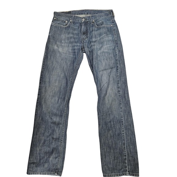 Levis 514 Jeans Mens 33x34 Blue Denim Straight Fit Medium Wash Classic Pants - Picture 1 of 8